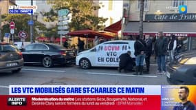 Marseille : les VTC mobilisés près de la gare Saint-Charles ce matin