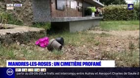 Mandres-les-Roses: le cimetière profané à coups de parpaings