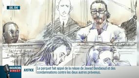 A l'énoncé du verdict, Jawad Bendaoud a levé les bras, donné une tape aux gendarmes et embrassé son avocat
