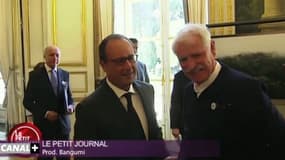 Zapping TV :   La blague gênante de Yann Arthus-Bertrand à François Hollande sur les éléphants 