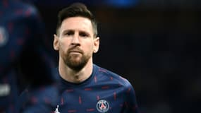 Lionel Messi à l'échauffement avant le match de Ligue des champions entre son club du Paris SG et Leipzig, le 19 octobre 2021 à Paris