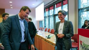 Yannick Jadot et Sandrine Rousseau le 8 octobre 2021 à Lyon