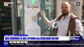 Des bornes de gel hydroalcoolique en Île-de-France