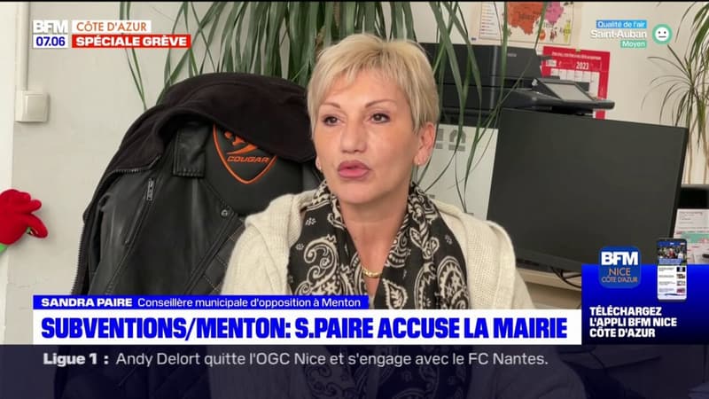 Menton: une conseillère municipale d'opposition accuse le maire d'avoir versé une subvention illégale