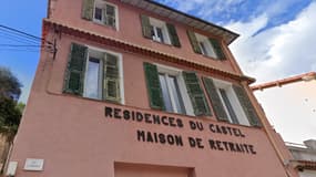 Façade de la maison de retraite du Castel à l'Escarène sur les hauteurs de Nice en avril 2023