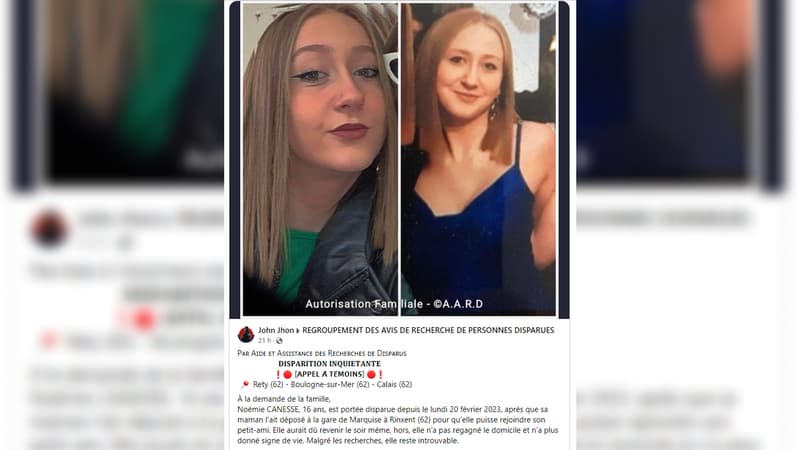 La jeune femme de 16 ans a été vue la dernière fois le 20 février en gare de Marquise-Rinxent