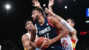 Rudy Gobert lors de France-Espagne en match de préparation