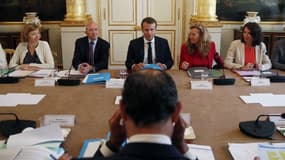 Emmanuel Macron dirige le premier séminaire de rentrée du gouvernement, le 28 août 2017