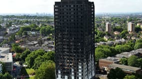 La Grenfell Tower de Londres, ravagée par un violent incendie. 