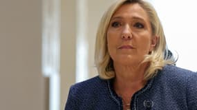 Marine Le Pen le 31 mars 2025 au tribunal de Paris avant que celui-ci rende sa décision dans l'affaire des assistants parlementaires européens