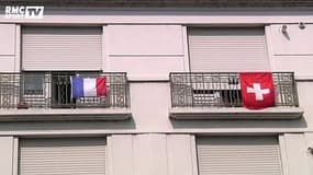 Football / Le match France-Suisse à la frontière des deux pays - 20/06