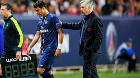 Thiago SIlva et Carlo Ancelotti
