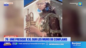 Arnaud, artiste-peintre, a réalisé une fresque XXL sur les murs de Conflans-Saint-Honorine