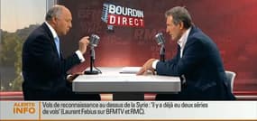 Laurent Fabius face à Jean-Jacques Bourdin en direct
