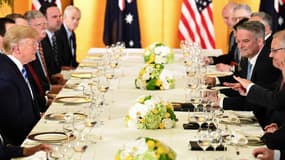 Un repas de chefs d'État et de gouvernement lors du G20, en juin 2019.
