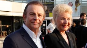 L'acteur Roland Giraud et son épouse la comédienne Maaike Jansen aux Molières le 17 avril 2011