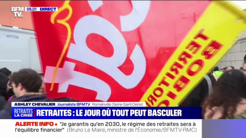 Retraites: des militants ont bloqué, en quelques minutes ce matin, l'entrée d'une déchetterie en Seine-Saint-Denis