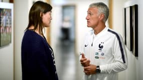 Corinne Diacre et Didier Deschamps, à Clairefontaine le 18 mars 2019
