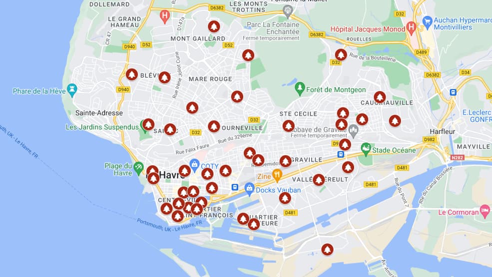 40 points de dépôts sont mis en place au Havre pour les sapins. 40 points de dépôts sont mis en place au Havre pour les sapins.