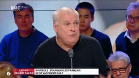 #Rougeole "Je pense que la peur des vaccins est très lié à cette histoire de complotisme que je partage. Par exemple, le vaccin de l’hépatite B a des bébés, m'emmerde !" @etienneliebig #GGRMC 