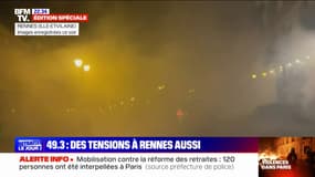 Recours au 49.3: les images des tensions à Rennes