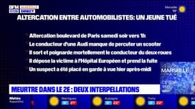 Jeune tué lors d'une altercation entre automobilistes à Marseille: deux suspects en garde à vue