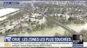 Les images de l'hélicoptère BFMTV au dessus de la Seine-et-Marne