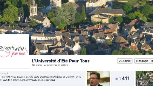 La page facebook de l'Université d'été pour tous.