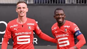 Benjamin Bourigeaud et Hamari Traoré avec Rennes en Ligue 1, février 2022
