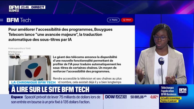 À lire sur le site Tech&Co : Pour améliorer l'accessibilité des programmes, Bouygues Telecom lance "une avancée majeure", la traduction automatique des sous-titres par IA, par Kesso Diallo - 03/06