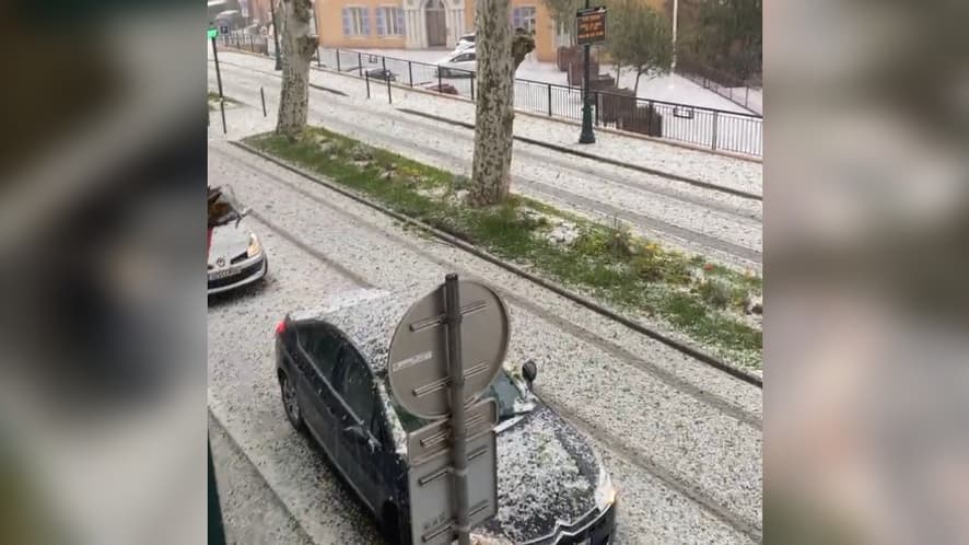 Des images de grêle à Villeneuve-Loubet le 18 avril 2024.