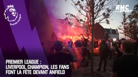 Premier League : Liverpool champion, les fans font la fête devant Anfield