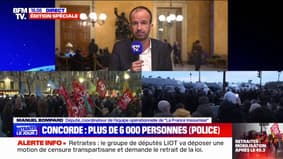 Manuel Bompard: "Nous soutenons" la motion de censure du groupe LIOT