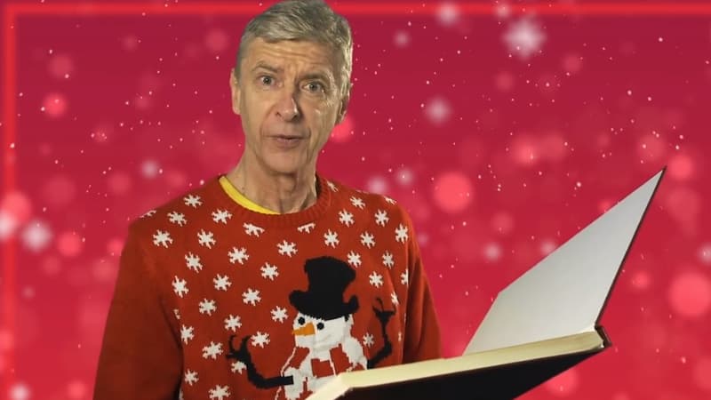 Arsène Wenger dans son plus beau pull de Noël