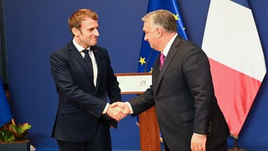 Emmanuel Macron avec Viktor Orban ce 13 décembre 2021 à Budapest. 
