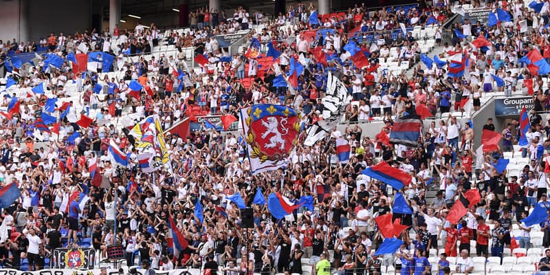 Lyon-Montpellier : les supporters de l'OL au Groupama Stadium le 19 août 2023