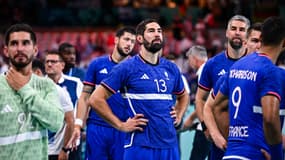 Nikola Karabatic et les Bleus du handball après leur élimination en quart de finale des JO de Paris 2024, 7 août 2024