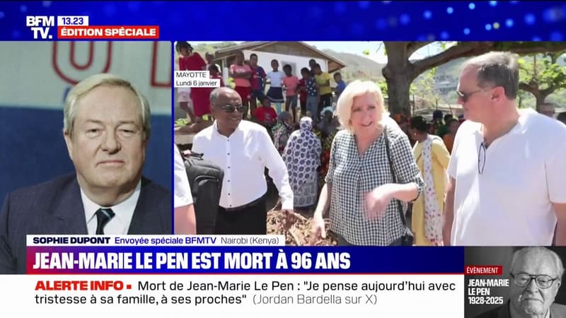 Décès de Jean-Marie Le Pen: notre journaliste raconte comment Marine Le Pen a appris la mort de son père, dans l'avion après sa visite à Mayotte