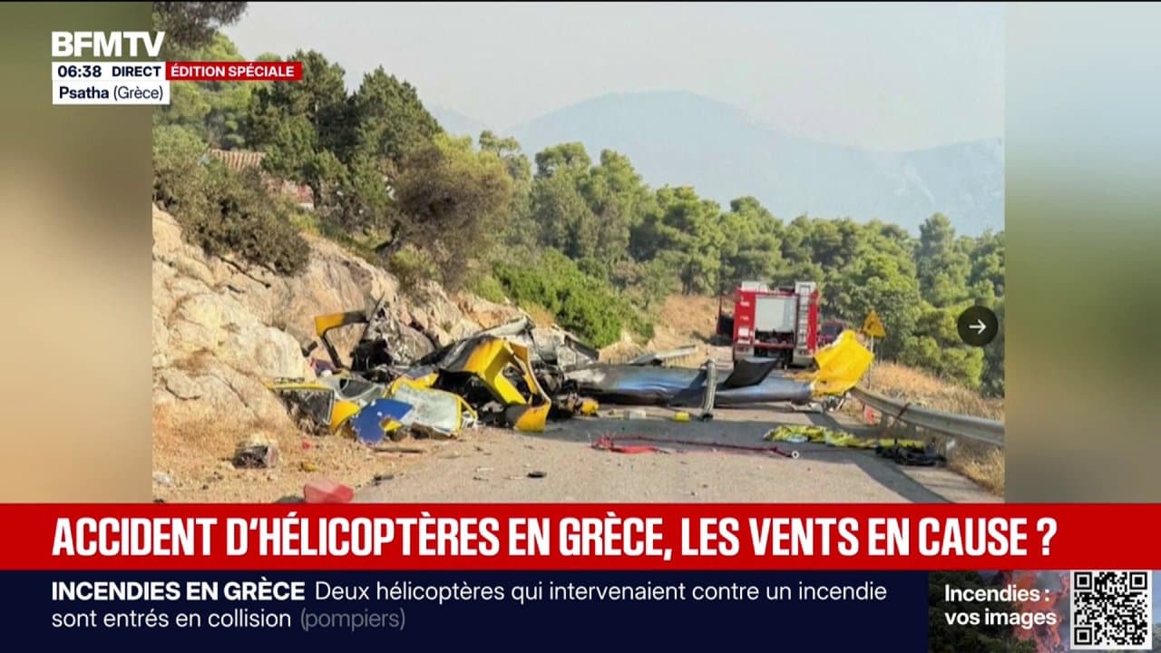 Ce que l'on sait de la collision entre deux hélicoptères intervenant contre un incendoe en Grèce