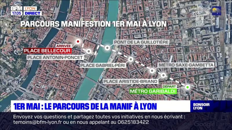 Regarder la vidéo 1er mai: le parcours de la manifestation à Lyon