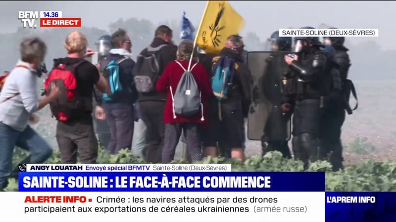 Sainte-Soline: début de tensions entre les manifestants et les forces de l'ordre
