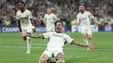 Joselu, double buteur avec le Real Madrid contre le Bayern Munich lors de la demi-finale retour de la Ligue des champions, le 8 mai 2024.