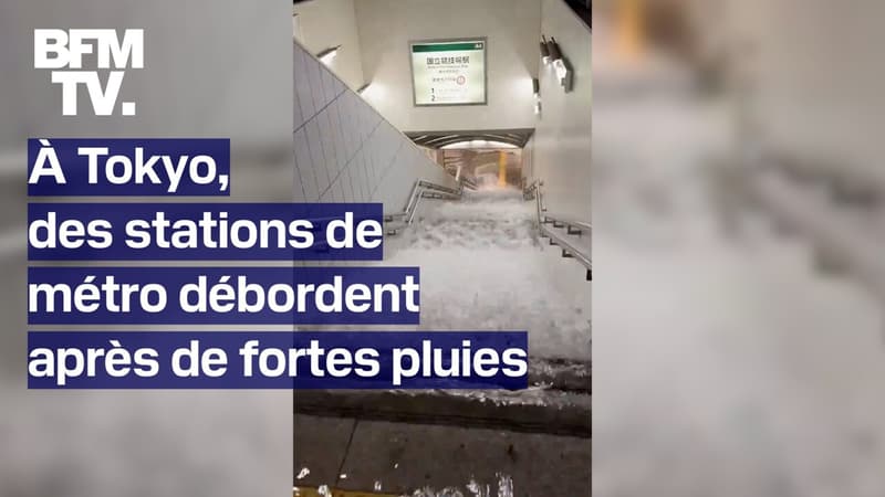 À Tokyo, des stations de métro débordent après de fortes pluies et d'importants orages