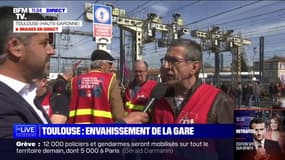 Retraites: les voies de la gare de Toulouse toujours bloquées par des manifestants