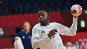 Luc Abalo avec les Bleus contre l'Egypte en demi-finale du tournoi olympique de hand à Tokyo, le 5 août 2021 