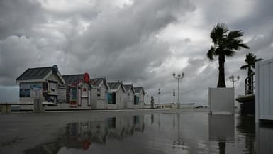 Pluie et vent à Arcachon (Gironde), avant l'arrivée sur l'ouest de la France de la tempête Ciaran, le 1er novembre 2023. Photo d'illustration