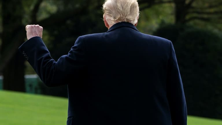 Donald Trump devant la Maison Blanche le 30 octobre 2020