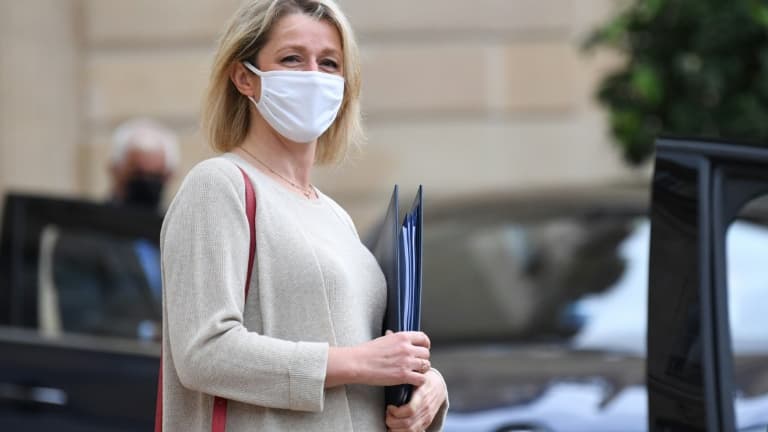 La ministre de la Transition écologique Barbara Pompili à l'Elysée à Paris le 28 juillet 2021