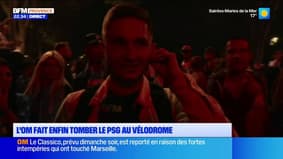 Les supporters marseillais fêtent la victoire au Vieux-Port