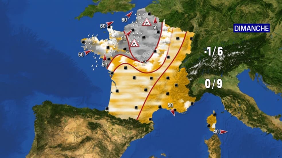 La météo de ce dimanche 3 décembre 2023.